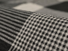 画像をギャラリービューアに読み込む, 綿麻 着物 浴衣 単品 しじら織 ブラック オフホワイト 格子 チェック Mサイズ Lサイズ お仕立て上がり レディース 夏着物 ゆかた プレタ 変わり織り カジュアル 夏 きもの 和服 和装