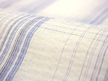 画像をギャラリービューアに読み込む, 綿麻 着物 浴衣 単品 しじら織 ブルー オフホワイト 格子 滝 チェック Mサイズ Lサイズ お仕立て上がり レディース 夏着物 ゆかた プレタ 変わり織り カジュアル 夏 きもの 和服 和装