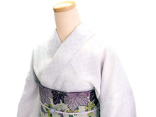 画像をギャラリービューアに読み込む, 夏きもの 浴衣 単品 洗える 東レ セオ アルファ パープル グレー ぼかし 鹿の子 格子 Lサイズ 広衿 お仕立て上がり レディース 夏着物 ゆかた プレタ セオα シワ加工 カジュアル 夏 きもの 和服 和装