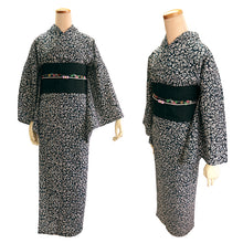 画像をギャラリービューアに読み込む, 夏きもの 浴衣 単品 洗える 東レ セオ アルファ ブラック ホワイト 更紗 唐草 Lサイズ 広衿 お仕立て上がり レディース 夏着物 ゆかた プレタ セオα シワ加工 カジュアル 夏 きもの 和服 和装