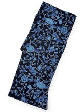 画像をギャラリービューアに読み込む, 夏きもの 浴衣 単品 洗える 東レ セオ アルファ ダークネイビー ブルー 更紗  Lサイズ 広衿 お仕立て上がり レディース 夏着物 ゆかた プレタ セオα シワ加工 カジュアル 夏 きもの 和服 和装