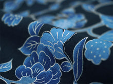 画像をギャラリービューアに読み込む, 夏きもの 浴衣 単品 洗える 東レ セオ アルファ ダークネイビー ブルー 更紗  Lサイズ 広衿 お仕立て上がり レディース 夏着物 ゆかた プレタ セオα シワ加工 カジュアル 夏 きもの 和服 和装