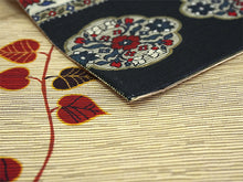 画像をギャラリービューアに読み込む, 半幅帯 絹 レディース 召しませ華 黒紺地 鏡花紋様 リバーシブル 長尺 4m 日本製 洒落帯 四寸 半巾帯 単品 女性 新品 送料無料