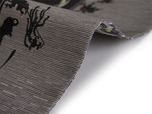 画像をギャラリービューアに読み込む, 半幅帯 絹 レディース 召しませ華 濃グレー地 百鬼夜行 リバーシブル 長尺 4m 日本製 洒落帯 四寸 単品 女性 新品 送料無料 お仕立て上がり