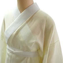 画像をギャラリービューアに読み込む, 東レ爽竹 洗える夏の長襦袢 イエロー M/Lサイズ すぐ着られる半衿付きプレタ TORAY爽竹の涼しく快適な夏用長襦袢 お洒落なカラータイプ