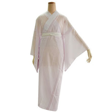 画像をギャラリービューアに読み込む, 東レ爽竹 洗える夏の長襦袢 パープル M/Lサイズ すぐ着られる半衿付きプレタ TORAY爽竹の涼しく快適な夏用長襦袢 お洒落なカラータイプ