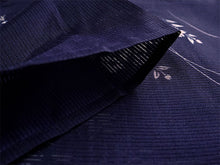 画像をギャラリービューアに読み込む, 洗える夏着物 絽 お仕立て上がり 単品 ダークネイビー 桔梗 Lサイズ 小紋 カジュアル お手入れ簡単!ポリエステルの夏きもの レディース