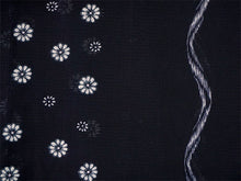 画像をギャラリービューアに読み込む, 洗える夏着物 絽 お仕立て上がり 単品 ブラック 花 波 Lサイズ 小紋 カジュアル お手入れ簡単!ポリエステルの夏きもの レディース