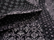 画像をギャラリービューアに読み込む, 洗える夏着物 紗 お仕立て上がり 単品 グレー ブラック 幾何学 市松 七宝 Lサイズ 小紋 カジュアル お手入れ簡単!ポリエステルの夏きもの レディース