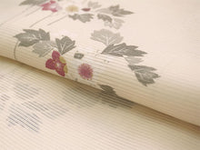 画像をギャラリービューアに読み込む, 洗える夏着物 絽 お仕立て上がり 単品 ライトベージュ 花 秋明菊 Mサイズ 小紋 カジュアル お手入れ簡単!ポリエステルの夏きもの レディース