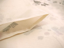 画像をギャラリービューアに読み込む, 洗える夏着物 絽 お仕立て上がり 単品 ライトベージュ 花 秋明菊 Mサイズ 小紋 カジュアル お手入れ簡単!ポリエステルの夏きもの レディース