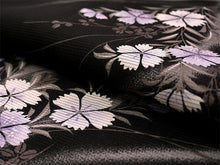 画像をギャラリービューアに読み込む, 洗える夏着物 絽 お仕立て上がり 単品 ブラック なでしこ 萩 Mサイズ 小紋 カジュアル お手入れ簡単!ポリエステルの夏きもの レディース