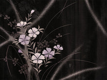 画像をギャラリービューアに読み込む, 洗える夏着物 絽 お仕立て上がり 単品 ブラック なでしこ 萩 Mサイズ 小紋 カジュアル お手入れ簡単!ポリエステルの夏きもの レディース