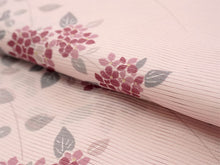 画像をギャラリービューアに読み込む, 洗える夏着物 絽 お仕立て上がり 単品 ピンク 花 あじさい 杜若 萩 Mサイズ 小紋 カジュアル お手入れ簡単!ポリエステルの夏きもの レディース