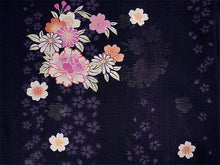 画像をギャラリービューアに読み込む, 洗える夏着物 絽 お仕立て上がり 単品 パープル 牡丹 菊 さくら Mサイズ 小紋 カジュアル お手入れ簡単!ポリエステルの夏きもの レディース