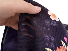 画像をギャラリービューアに読み込む, 洗える夏着物 絽 お仕立て上がり 単品 パープル 牡丹 菊 さくら Mサイズ 小紋 カジュアル お手入れ簡単!ポリエステルの夏きもの レディース