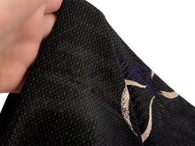 画像をギャラリービューアに読み込む, 洗える夏着物 絽 お仕立て上がり 単品 ブラック ひょうたん Mサイズ 小紋 カジュアル お手入れ簡単!ポリエステルの夏きもの レディース