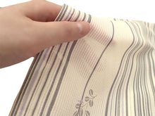 画像をギャラリービューアに読み込む, 洗える夏着物 紗 お仕立て上がり 単品 オフホワイト 縞 花 萩 Mサイズ 小紋 カジュアル お手入れ簡単!ポリエステルの夏きもの レディース