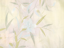 画像をギャラリービューアに読み込む, 洗える夏きもの 絽 コーディネート4点セット Lサイズ 薄黄 薄紫 ユリ 小紋 薄緑 ミントグリーン 名古屋帯 開き仕立て 薄黄緑 ピンク 正絹 帯揚げ 帯締め 夏を楽しむ!すぐ着られるコーデ済みきものセット