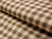 画像をギャラリービューアに読み込む, 洗える夏きもの 絽 コーディネート4点セット Lサイズ ブラウン 格子 チェック 小紋 ベージュ 幾何学 名古屋帯 開き仕立て オレンジ ワインレッド 正絹 帯揚げ 帯締め 夏を楽しむ!すぐ着られるコーデ済みきものセット