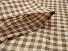 画像をギャラリービューアに読み込む, 洗える夏きもの 絽 コーディネート4点セット Lサイズ ブラウン 格子 チェック 小紋 ベージュ 幾何学 名古屋帯 開き仕立て オレンジ ワインレッド 正絹 帯揚げ 帯締め 夏を楽しむ!すぐ着られるコーデ済みきものセット