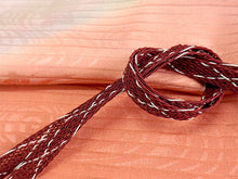 画像をギャラリービューアに読み込む, 洗える夏きもの 絽 コーディネート4点セット Lサイズ ブラウン 格子 チェック 小紋 ベージュ 幾何学 名古屋帯 開き仕立て オレンジ ワインレッド 正絹 帯揚げ 帯締め 夏を楽しむ!すぐ着られるコーデ済みきものセット