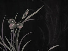 画像をギャラリービューアに読み込む, 洗える夏きもの 絽 コーディネート4点セット Lサイズ ブラック 菖蒲 杜若 小紋 水色 ドット 水玉 名古屋帯 開き仕立て 渋ピンク 渋黄 正絹 帯揚げ 帯締め 夏を楽しむ!すぐ着られるコーデ済みきものセット