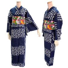 画像をギャラリービューアに読み込む, 浴衣 単品 レディース ネイビー 朝顔 綿 からみ織 レース ひでや工房 お仕立て上がり 夏 着物 きもの 和服 和装 ゆかた プレタ おしゃれ モダン カジュアル 夏祭り 花火大会