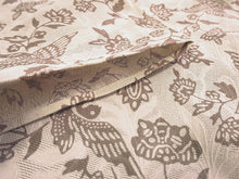 画像をギャラリービューアに読み込む, 浴衣 単品 レディース ブラウン 花 鳥 更紗 綿 からみ織 レース ひでや工房 お仕立て上がり 夏 着物 きもの 和服 和装 ゆかた プレタ おしゃれ モダン カジュアル 夏祭り 花火大会