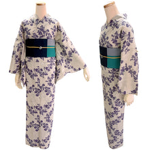 画像をギャラリービューアに読み込む, 浴衣 単品 レディース オフホワイト 朝顔 綿 からみ織 レース ひでや工房 お仕立て上がり 夏 着物 きもの 和服 和装 ゆかた プレタ おしゃれ モダン カジュアル 夏祭り 花火大会