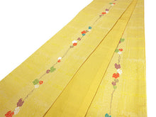 画像をギャラリービューアに読み込む, 半幅帯 リバーシブル イエロー 蔦 刺繍 長尺 400cm ひでや工房 半巾帯 細帯 仕立て上がり カジュアル おしゃれ モダン 和服 和装 小紋 レディース