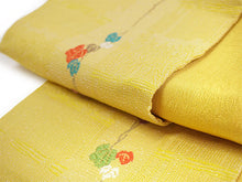 画像をギャラリービューアに読み込む, 半幅帯 リバーシブル イエロー 蔦 刺繍 長尺 400cm ひでや工房 半巾帯 細帯 仕立て上がり カジュアル おしゃれ モダン 和服 和装 小紋 レディース