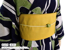 画像をギャラリービューアに読み込む, 半幅帯 リバーシブル イエロー 蔦 刺繍 長尺 400cm ひでや工房 半巾帯 細帯 仕立て上がり カジュアル おしゃれ モダン 和服 和装 小紋 レディース