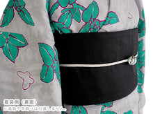 画像をギャラリービューアに読み込む, 半幅帯 リバーシブル ブラック 蔦 刺繍 長尺 400cm ひでや工房 半巾帯 細帯 仕立て上がり カジュアル おしゃれ モダン 和服 和装 小紋 レディース