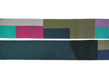 画像をギャラリービューアに読み込む, 半幅帯 くすみ 幾何学 ネイビー グレー 長尺 400cm ひでや工房 半巾帯 細帯 仕立て上がり カジュアル おしゃれ モダン 和服 和装 小紋 レディース