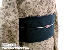 画像をギャラリービューアに読み込む, 半幅帯 くすみ 幾何学 ネイビー グレー 長尺 400cm ひでや工房 半巾帯 細帯 仕立て上がり カジュアル おしゃれ モダン 和服 和装 小紋 レディース