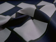 画像をギャラリービューアに読み込む, 洗える着物反物 男物 メンズ フルオーダー仕立て付き ネイビー 幾何学 男性・女性兼用 ちりめん地の幅広反物 袷・単衣・羽織に自分サイズお仕立て アンサンブルにも ポリエステル