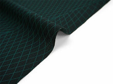 画像をギャラリービューアに読み込む, 洗える着物反物 男物 メンズ フルオーダー仕立て付き ブラック グリーン 幾何学 網目 男性・女性兼用 ちりめん地の幅広反物 袷・単衣・羽織に自分サイズお仕立て アンサンブルにも ポリエステル