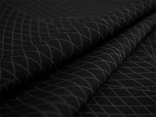 画像をギャラリービューアに読み込む, 洗える着物反物  男物 メンズ フルオーダー仕立て付き ブラック グレー 幾何学 網目 男性・女性兼用 ちりめん地の幅広反物 袷・単衣・羽織に自分サイズお仕立て アンサンブルにも ポリエステル
