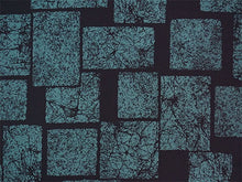 画像をギャラリービューアに読み込む, 洗える着物反物 男物 メンズ フルオーダー仕立て付き 藍 ブルー 石畳 男性・女性兼用 ちりめん地の幅広反物 袷・単衣・羽織に自分サイズお仕立て アンサンブルにも ポリエステル