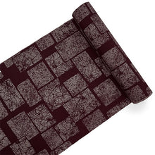 画像をギャラリービューアに読み込む, 洗える着物反物 男物 メンズ フルオーダー仕立て付き ワインレッド 石畳 男性・女性兼用 ちりめん地の幅広反物 袷・単衣・羽織に自分サイズお仕立て アンサンブルにも ポリエステル