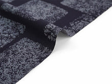 画像をギャラリービューアに読み込む, 洗える着物反物 男物 メンズ フルオーダー仕立て付き ネイビー 石畳 男性・女性兼用 ちりめん地の幅広反物 袷・単衣・羽織に自分サイズお仕立て アンサンブルにも ポリエステル