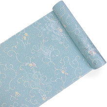 画像をギャラリービューアに読み込む, 長襦袢 洗える 反物 東レ シルック 綸子 ブルー 唐草 四季花地紋 フルオーダー 仕立て付き 女性 レディース 襦袢 長襦袢 和装 和服 きもの インナー おしゃれ TORAY sillook
