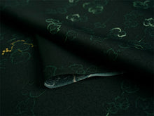 画像をギャラリービューアに読み込む, 洗える着物 小紋 反物 東レシルック フルオーダー仕立て付 ダークグリーン ぶどう ツタ 大久保信子流きもの ぴったり自分サイズにお仕立てで着姿きれい 袷も単衣もオールシーズン対応