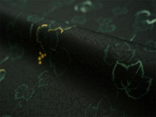 画像をギャラリービューアに読み込む, 洗える着物 小紋 反物 東レシルック フルオーダー仕立て付 ダークグリーン ぶどう ツタ 大久保信子流きもの ぴったり自分サイズにお仕立てで着姿きれい 袷も単衣もオールシーズン対応