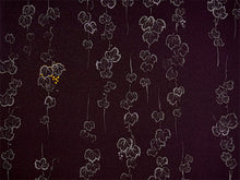 画像をギャラリービューアに読み込む, 洗える着物 小紋 反物 東レシルック フルオーダー仕立て付 ブラック ぶどう ツタ 大久保信子流きもの ぴったり自分サイズにお仕立てで着姿きれい 袷も単衣もオールシーズン対応