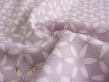 画像をギャラリービューアに読み込む, 洗える着物 小紋 反物 東レシルック フルオーダー仕立て付 パープル 亀甲 花 大久保信子流きもの ぴったり自分サイズにお仕立てで着姿きれい 袷も単衣もオールシーズン対応