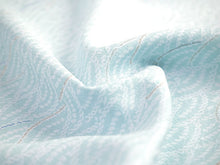 画像をギャラリービューアに読み込む, 洗える着物 小紋 反物 東レシルック フルオーダー仕立て付 ブルー 波 大久保信子流きもの ぴったり自分サイズにお仕立てで着姿きれい 袷も単衣もオールシーズン対応