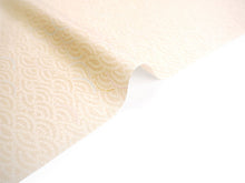 画像をギャラリービューアに読み込む, 洗える着物 小紋 反物 東レシルック フルオーダー仕立て付 ベージュ 波 大久保信子流きもの ぴったり自分サイズにお仕立てで着姿きれい 袷も単衣もオールシーズン対応