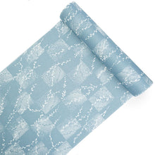 画像をギャラリービューアに読み込む, 洗える着物 小紋 反物 東レシルック フルオーダー仕立て付 ブルーグレー 市松 柳 大久保信子流きもの ぴったり自分サイズにお仕立てで着姿きれい 袷も単衣もオールシーズン対応